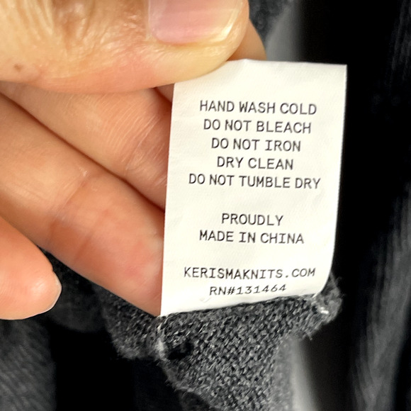 Kerisma Oversized Sweater Womens Small Medium Gray V-Neck Lagenlook Relaxed Boho - Picture 9 of 16